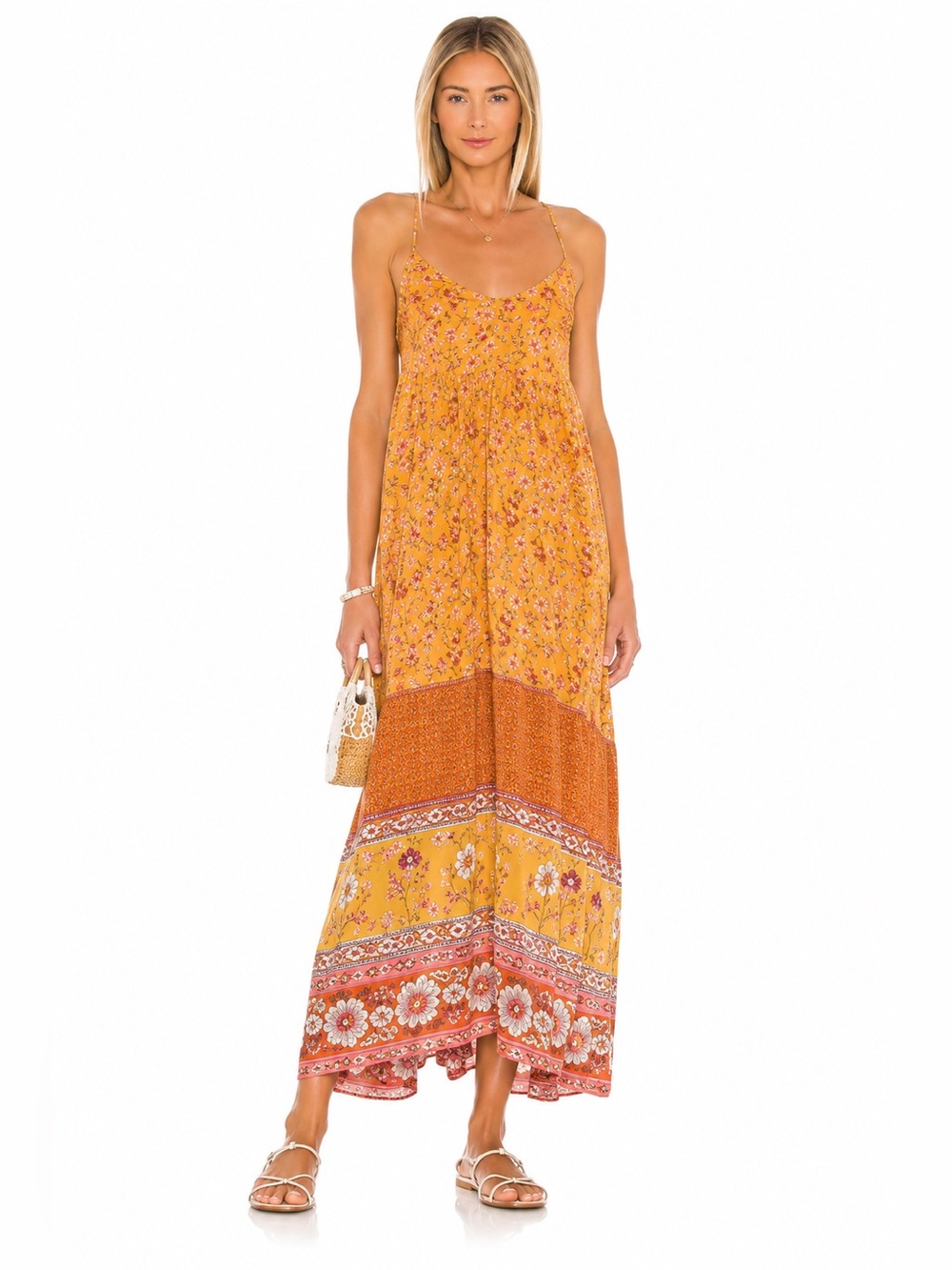 SPELL Portobello Road Strappy Maxi Dress | Mustard Seed | M